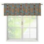 Tiki Totem Pattern Print Window Valance