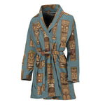 Tiki Totem Pattern Print Women's Bathrobe