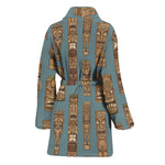 Tiki Totem Pattern Print Women's Bathrobe