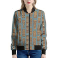 Tiki Totem Pattern Print Women's Bomber Jacket