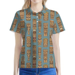 Tiki Totem Pattern Print Women's Polo Shirt