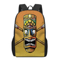 Tiki Totem Print 17 Inch Backpack