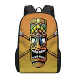 Tiki Totem Print 17 Inch Backpack