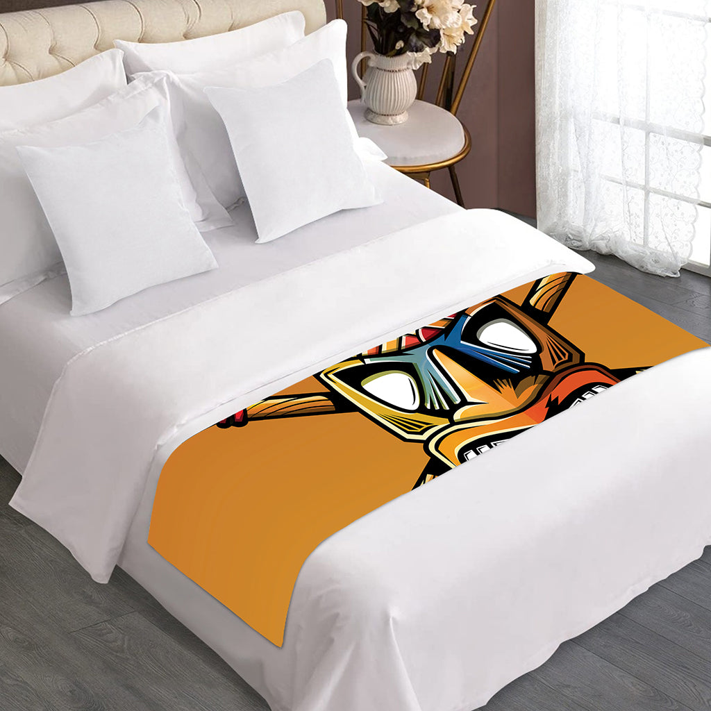 Tiki Totem Print Bed Runner