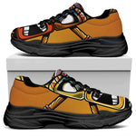 Tiki Totem Print Black Chunky Shoes