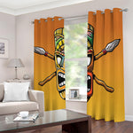 Tiki Totem Print Blackout Grommet Curtains