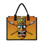 Tiki Totem Print Canvas Tote Bag