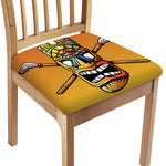 Tiki Totem Print Chair Cushion Cover