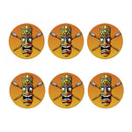 Tiki Totem Print Coaster Set