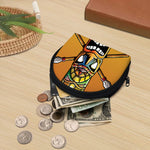 Tiki Totem Print Coin Purse