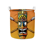 Tiki Totem Print Collapsible Laundry Basket