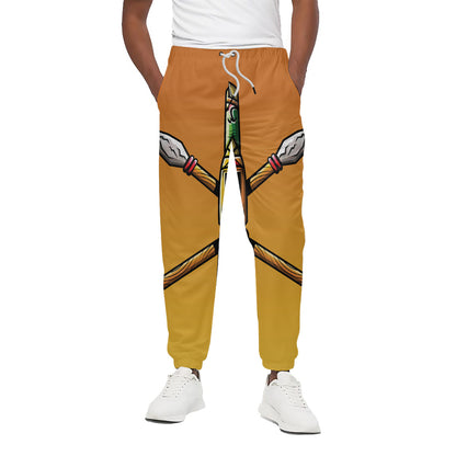 Tiki Totem Print Cotton Pants