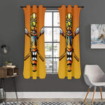 Tiki Totem Print Curtain