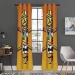 Tiki Totem Print Curtain