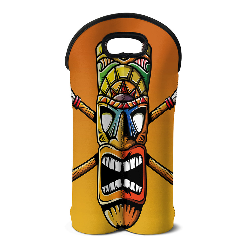 Tiki Totem Print Double Neoprene Wine Tote