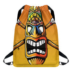 Tiki Totem Print Drawstring Backpack