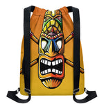 Tiki Totem Print Drawstring Backpack