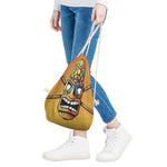 Tiki Totem Print Drawstring Bag
