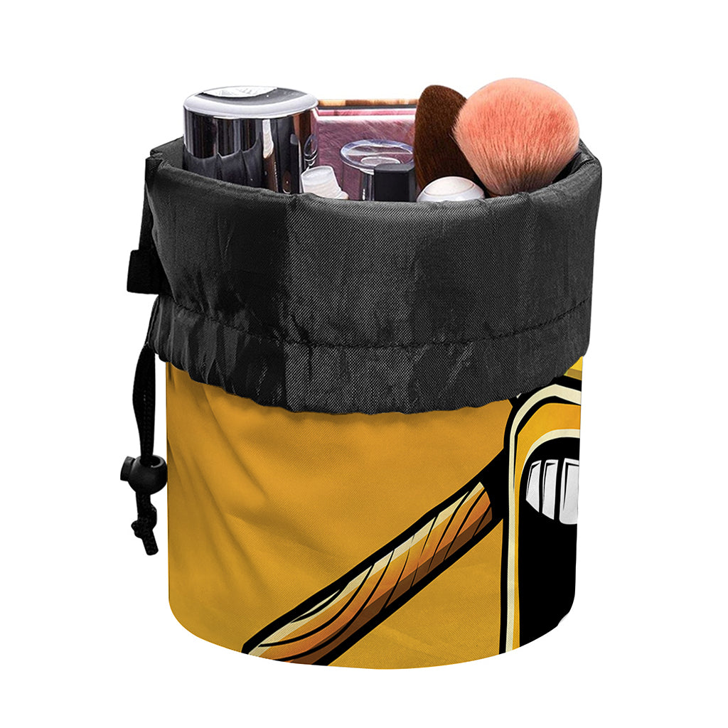 Tiki Totem Print Drawstring Makeup Bag