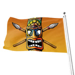 Tiki Totem Print Flag