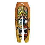 Tiki Totem Print Fleece Lined Knit Pants