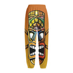 Tiki Totem Print Fleece Lined Knit Pants