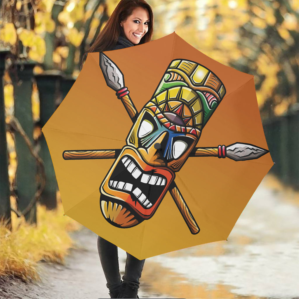 Tiki Totem Print Foldable Umbrella