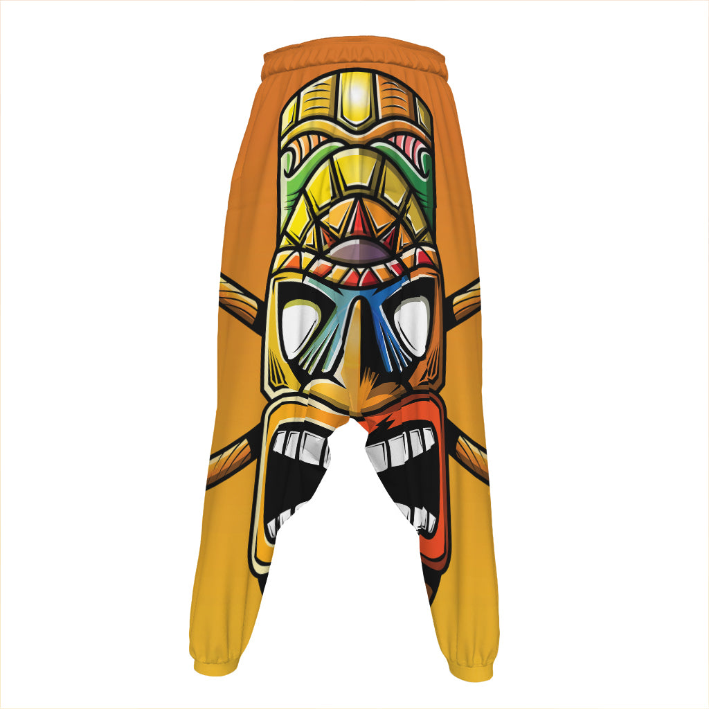 Tiki Totem Print Hammer Pants