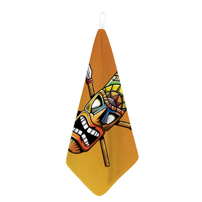 Tiki Totem Print Hand Towel