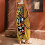 Tiki Totem Print Harem Pants