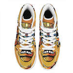 Tiki Totem Print High Top Leather Sneakers