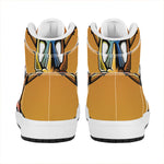 Tiki Totem Print High Top Leather Sneakers