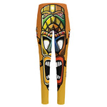 Tiki Totem Print High-Waisted Pocket Leggings