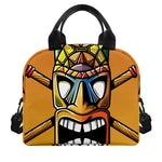 Tiki Totem Print Insulated Lunch Bag