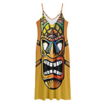 Tiki Totem Print Jersey Midi Cami Dress