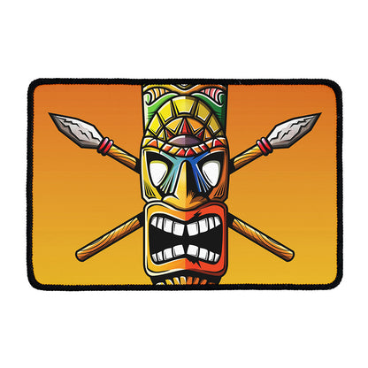 Tiki Totem Print Kitchen Mat