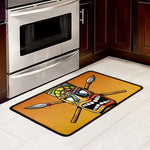 Tiki Totem Print Kitchen Mat