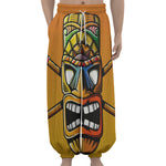Tiki Totem Print Lantern Pants