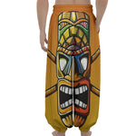 Tiki Totem Print Lantern Pants