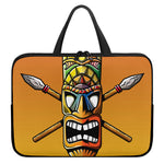 Tiki Totem Print Laptop Sleeve With Handle