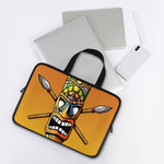 Tiki Totem Print Laptop Sleeve With Handle