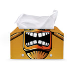 Tiki Totem Print Leather Tissue Box Cover