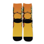 Tiki Totem Print Long Socks