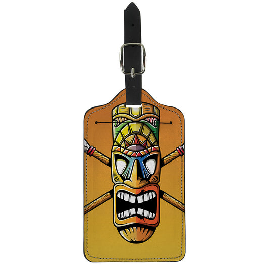 Tiki Totem Print Luggage Tag