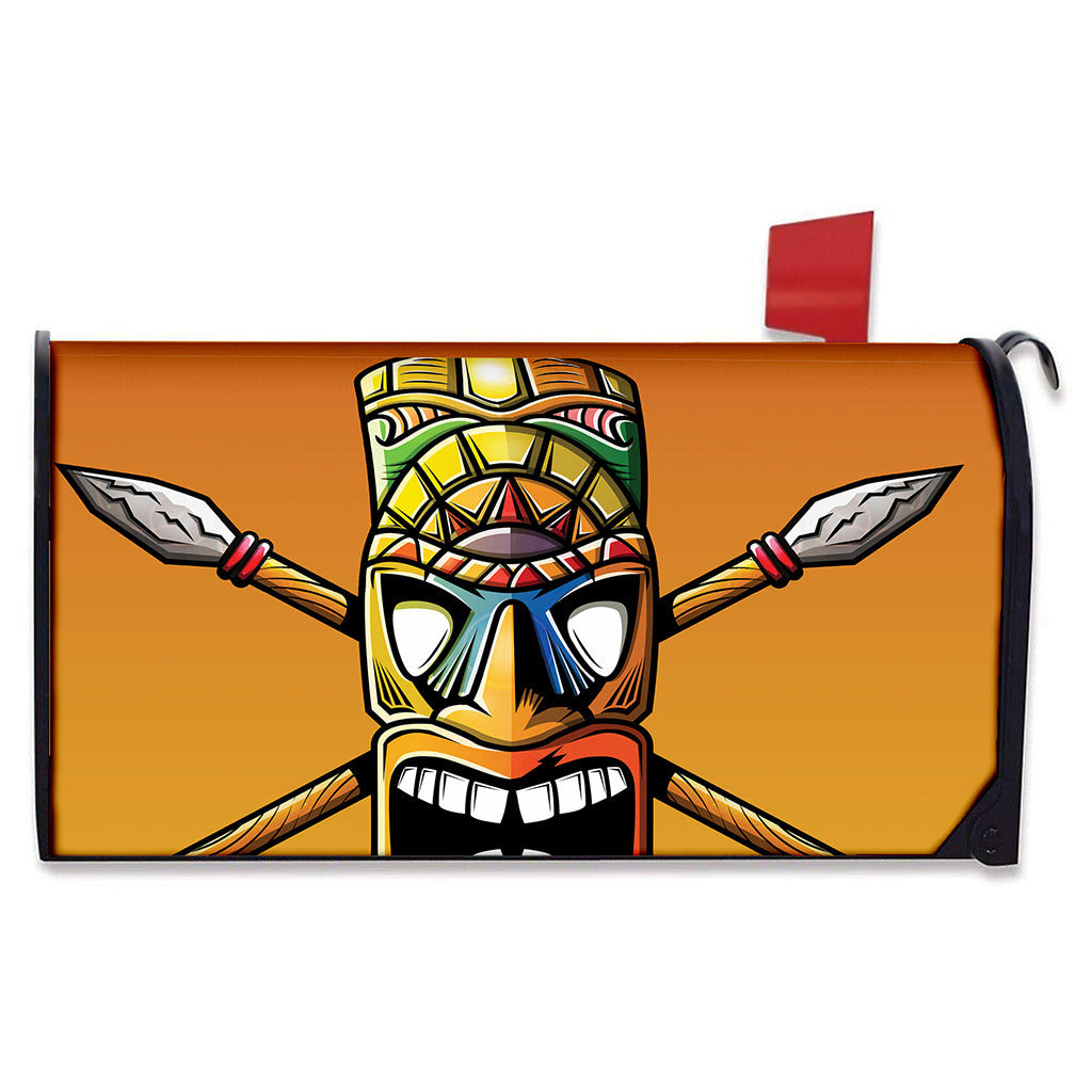 Tiki Totem Print Mailbox Cover
