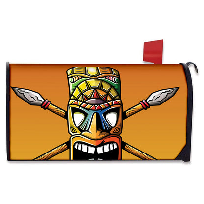 Tiki Totem Print Mailbox Cover