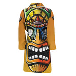 Tiki Totem Print Men's Bathrobe