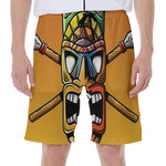 Tiki Totem Print Men's Beach Shorts