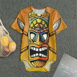 Tiki Totem Print Men's Bodysuit