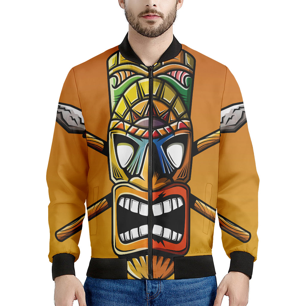 Tiki Totem Print Men's Bomber Jacket